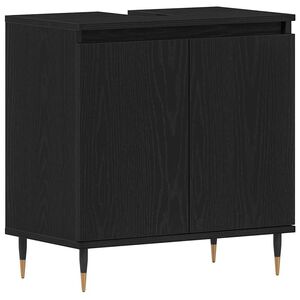 vidaXL Mueble de lavabo para ba&ntilde;o Roble Negro 58 x 33 x 60 cm