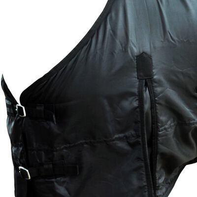 Manta de Lana Doble Capa con Cinchas 105 cm (Negra)