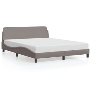 vidaXL Estructura de cama Dover tela gris taupe 160x200 cm