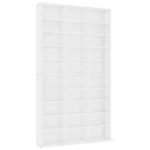 vidaXL Armario para CDs madera contrachapada blanco 102x23x177,5 cm