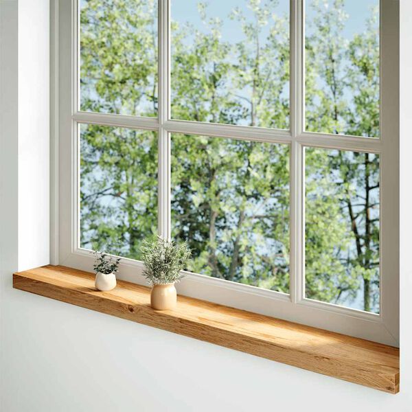 vidaXL Alf&eacute;izares de ventana 2 uds madera maciza roble marr&oacute;n claro