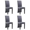 vidaXL Sillas de comedor 4 unidades piel de ante artificial gris