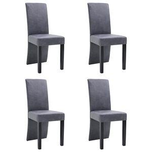 vidaXL Sillas de comedor 4 unidades piel de ante artificial gris