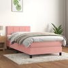 vidaXL Cama box spring con colch&oacute;n terciopelo rosa 90x190 cm