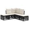 vidaXL Conjunto de sof&aacute;s de jard&iacute;n 5 pcs Negro rat&aacute;n sint&eacute;tico