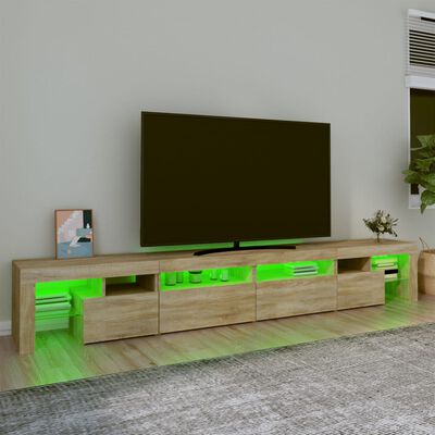 vidaXL Mueble de TV con luces LED roble Sonoma 260x36,5x40 cm