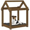 vidaXL Cama para perros madera maciza pino marrón miel 61x50x70 cm