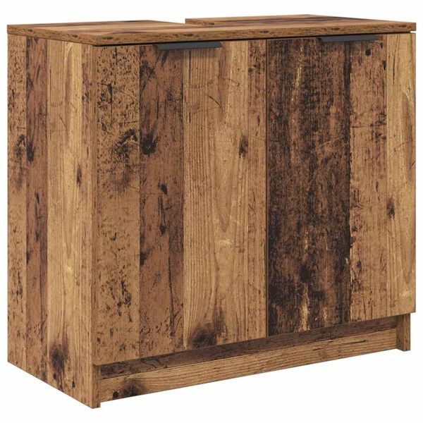 vidaXL Gabinete de Ba&ntilde;o con puerta Madera Vieja 64,5 x 33,5 x 59 cm