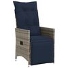 vidaXL Silla de jard&iacute;n reclinable con cojines de rat&aacute;n sint&eacute;tico gris