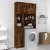vidaXL Armario baño madera de ingeniería roble ahumado 32x25,5x190 cm