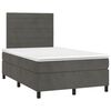 vidaXL Cama box spring colch&oacute;n y LED terciopelo gris oscuro 120x200 cm