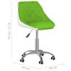 vidaXL Silla de comedor giratoria de cuero sint&eacute;tica verde y blanco