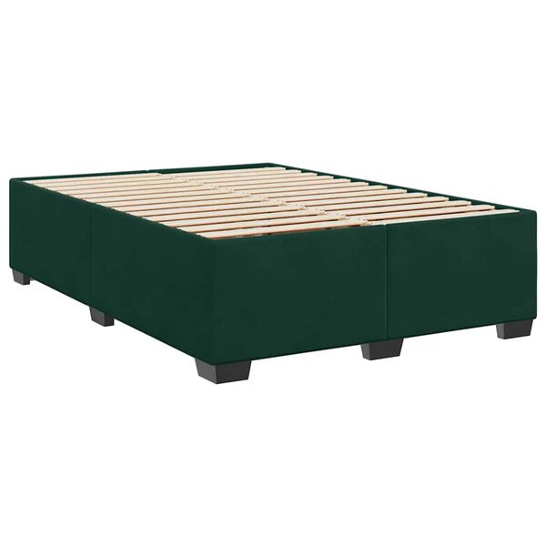 vidaXL Estructura cama sin colch&oacute;n terciopelo verde oscuro 160x200 cm