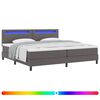 vidaXL Cama tipo Box Spring Gris 200 x 200 cm Cuero sint&eacute;tico