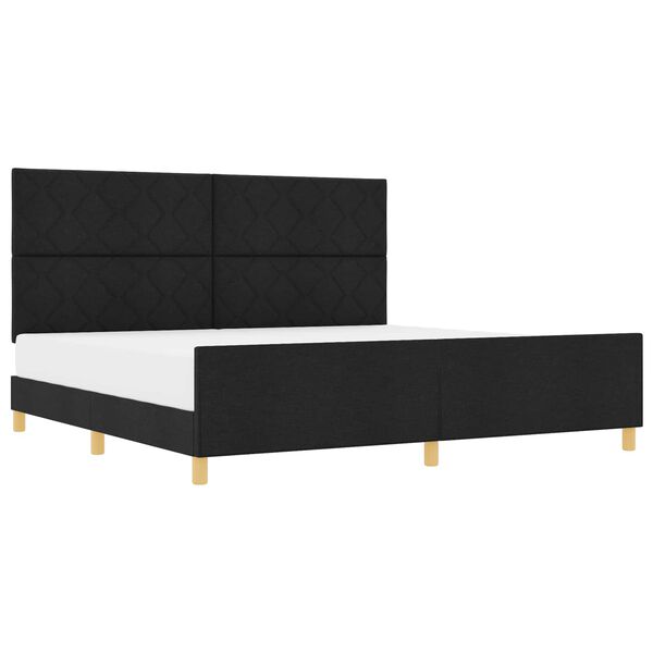 vidaXL Estructura de cama con cabecera Negro 200 x 200 cm tela