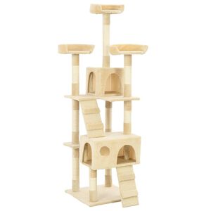 vidaXL Rascador para gatos poste rascador de sisal 170 cm beige