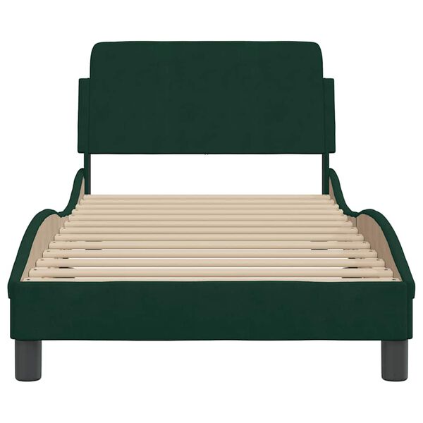 vidaXL Estructura de cama Dover terciopelo verde oscuro 80x200cm