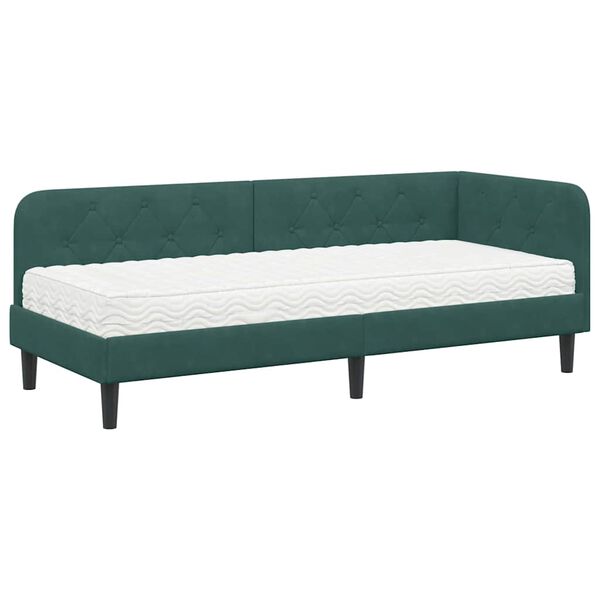 vidaXL Estructura de cama en esquina Verde oscuro 80 x 200 cm
