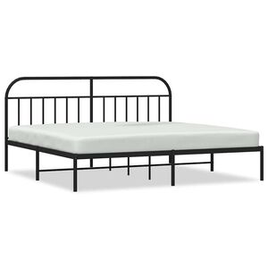 vidaXL Estructura cama sin colch&oacute;n con cabecero metal negro 193x203 cm