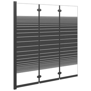 vidaXL Mampara de ducha plegable de 3 paneles ESG negro 130x130 cm