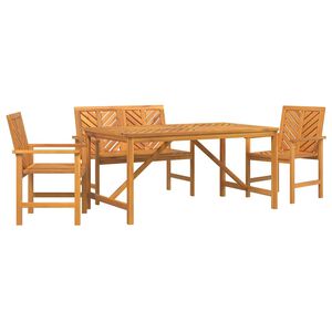 vidaXL Conjunto de Comedor de Jard&iacute;n 4 pcs Marr&oacute;n