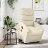 vidaXL Sillón de masaje elevable eléctrico cuero sintético crema