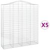 vidaXL Cestas de gaviones 5 uds forma de arco hierro 200x50x220/240 cm