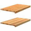 vidaXL Alf&eacute;izares de ventana 2 uds madera maciza roble marr&oacute;n claro