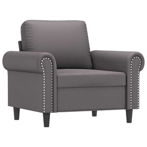 vidaXL Sill&oacute;n cuero sint&eacute;tico gris 60 cm