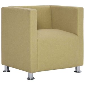 vidaXL Sill&oacute;n en forma de cubo de tela verde