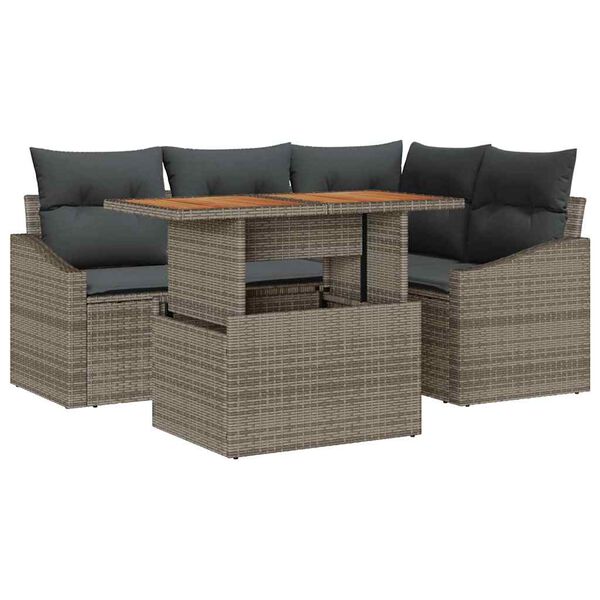 vidaXL Conjunto de Comedor de Jardín Gris y marrón 100 x 55 x 73 cm