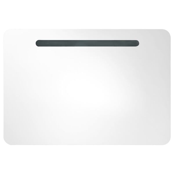 vidaXL Mueble de ba&ntilde;o con espejo LED 80x9,5x55 cm