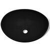 vidaXL Lavabo de cer&aacute;mica 40x33 cm ovalado negro