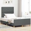vidaXL Estructura de cama con cabecera Gris oscuro 120 x 200 cm tela