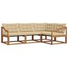 vidaXL Conjunto de sof&aacute;s de exterior 4 uds. Natural y Beige