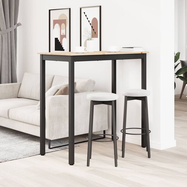 vidaXL Mesa de Bar Natural 110 x 55 x 105 cm Madera de pino macizo