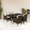 vidaXL Set comedor de jard&iacute;n 5 piezas y cojines rat&aacute;n sint&eacute;tico marr&oacute;n