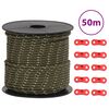 vidaXL Cuerda de vientos con tiras reflectantes y tensores 50 m 4 mm