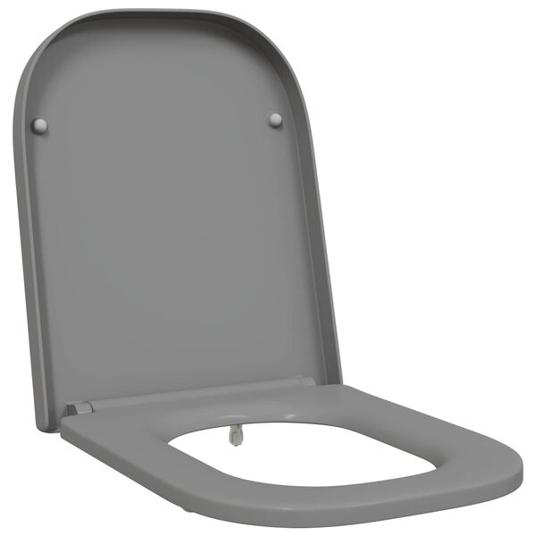 vidaXL Asiento de WC Gris 44,5 x 35 x 3,6 cm Duroplast