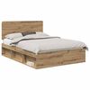 vidaXL Estructura de cama con cabecera Roble Artesanal 160 x 200 cm