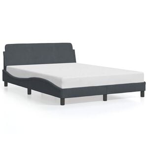vidaXL Estructura de cama Dover terciopelo gris oscuro 140x190cm