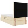 vidaXL Cama con almacenamiento y LED Crema 90 x 190 cm Poli&eacute;ster