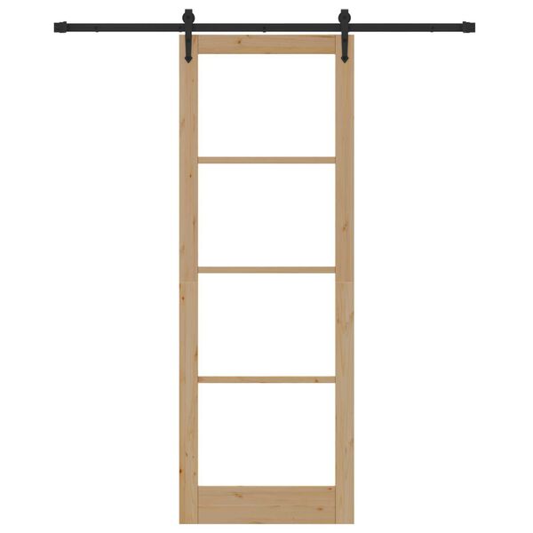 vidaXL Puerta Corredera Natural y negro 83 x 232 cm