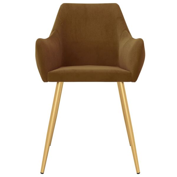 vidaXL Sillas de comedor 6 unidades de terciopelo marr&oacute;n
