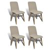 vidaXL Sillas de comedor 4 uds tela y madera maciza de roble beige