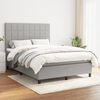 vidaXL Cama box spring con colch&oacute;n tela gris claro 140x190 cm