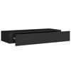 vidaXL Estantes de pared con caj&oacute;n 2 uds MDF negro 60x23,5x10 cm
