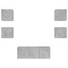 vidaXL Muebles TV pared con LED 6 pzas madera ingenier&iacute;a gris hormig&oacute;n