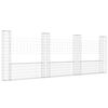 vidaXL Cesta de gaviones forma de U 4 postes de hierro 380x20x150 cm