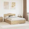 vidaXL Estructura de cama con cabecera Roble Sonoma 150 x 200 cm